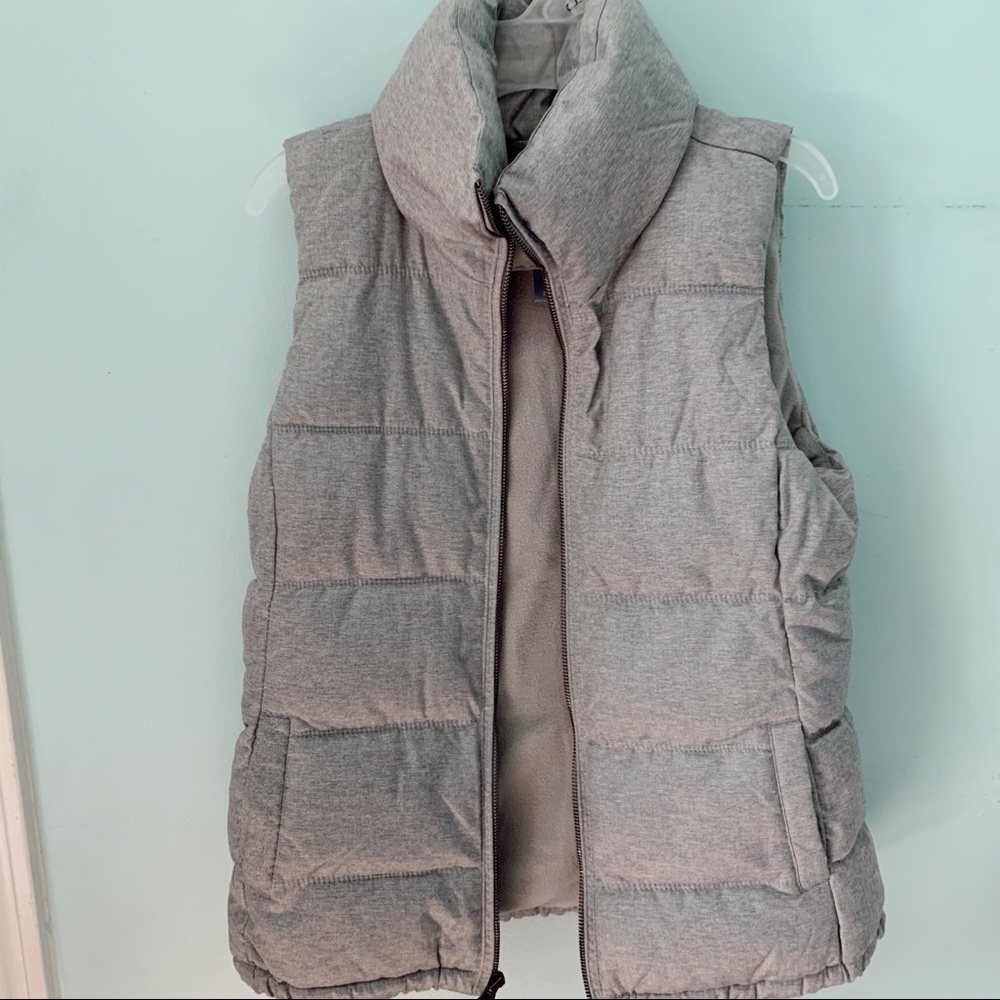 Old Nazvy Herringbone Puffer Vest Grey Size XS